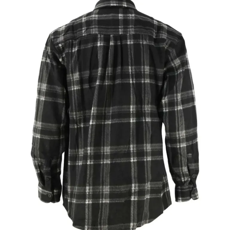 Chemise chaude homme à carreaux polyester grise M à 3XL