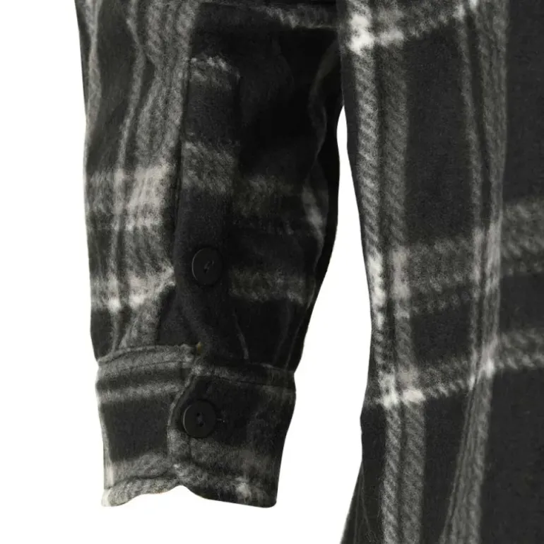 Chemise chaude homme à carreaux polyester grise M à 3XL