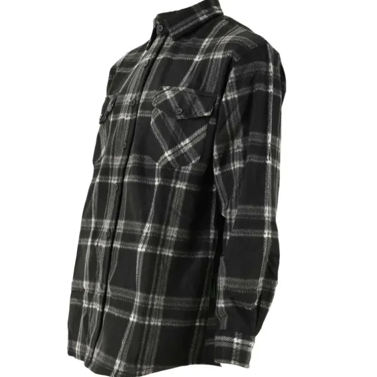 Chemise chaude homme à carreaux polyester grise M à 3XL