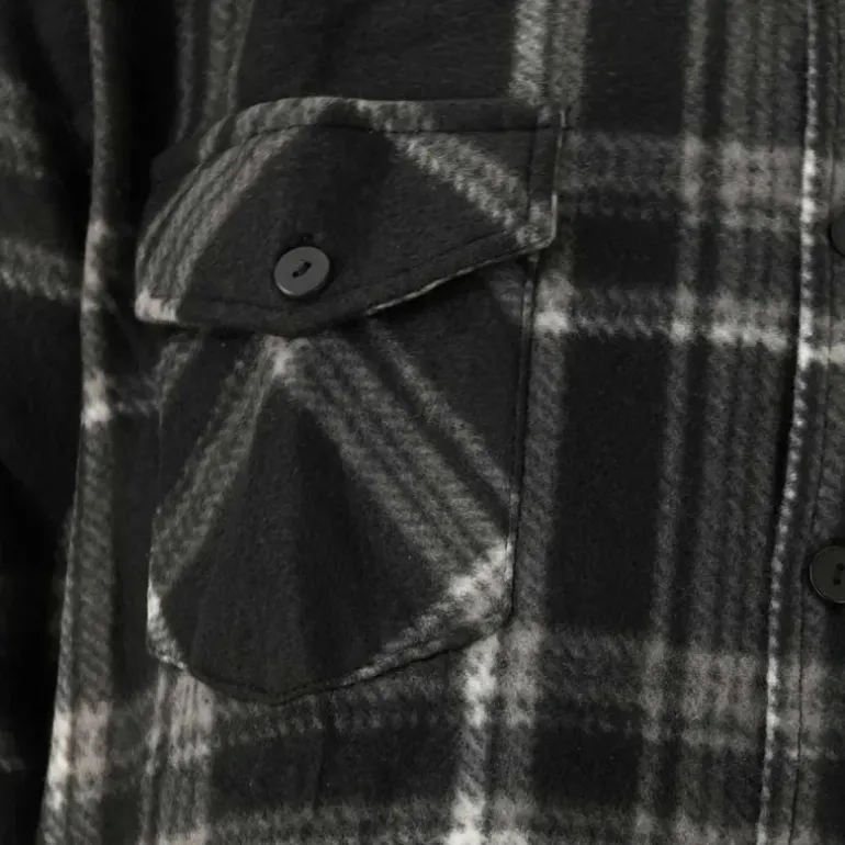Chemise chaude homme à carreaux polyester grise M à 3XL