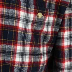 Chemise droite longue à carreaux bordeaux coton S à 4XL