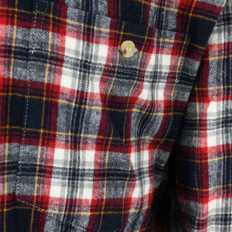 Chemise droite longue à carreaux bordeaux coton S à 4XL