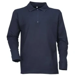 Chemise F1 coton marine 240g/m2 col zippé poignets boutonnés