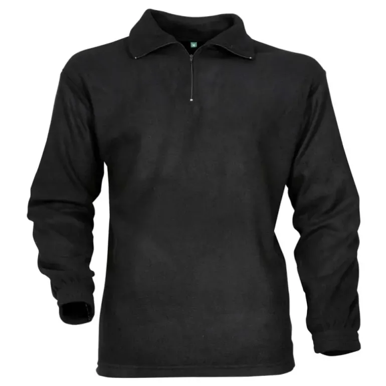 Chemise F1 Polaire Noir 220g/m² Col Zippé Polyester