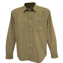 Chemise homme en velours vert Uli - Manches longues - 100% coton