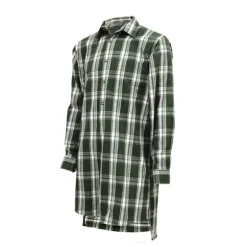 Chemise long pan à carreaux boutons coton flanelle vert M à 5XL
