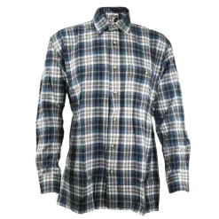 Chemise longue à carreaux bleu Chevron taille L à 2XL