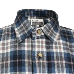 Chemise longue à carreaux bleu Chevron taille L à 2XL