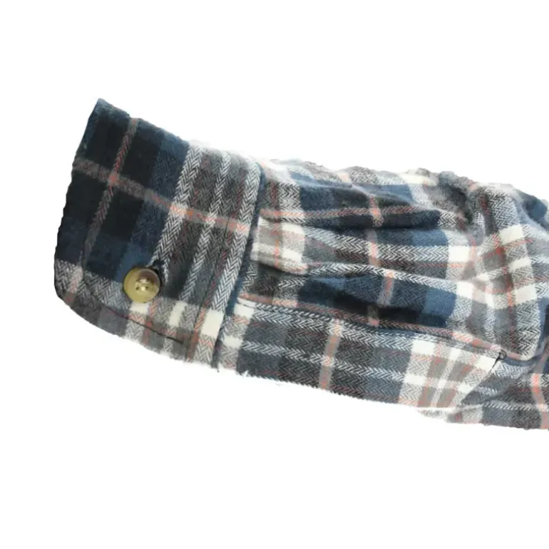 Chemise longue à carreaux bleu Chevron taille L à 2XL
