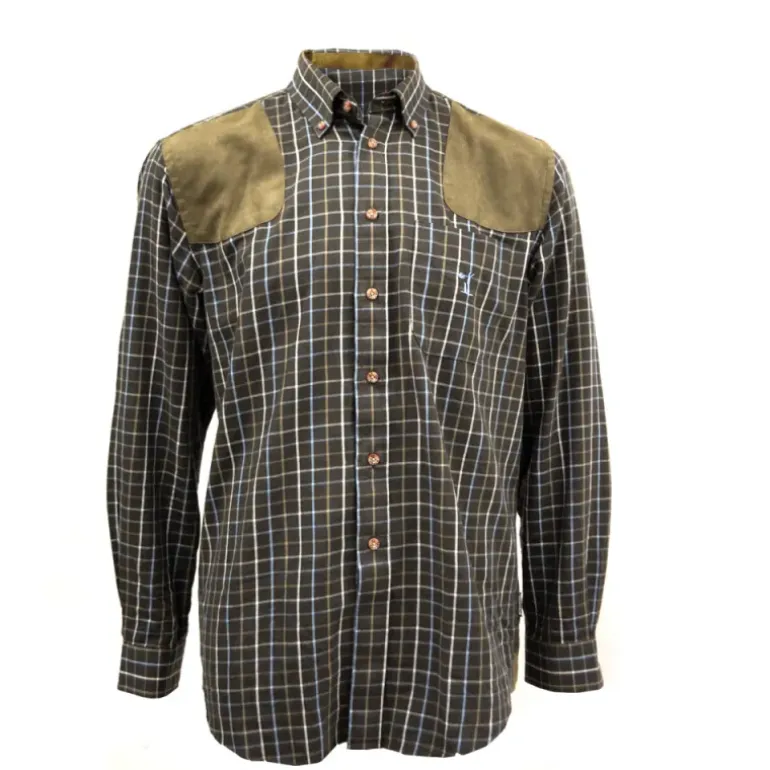Chemise Percussion Sologne 100% coton marron taille S à 3XL
