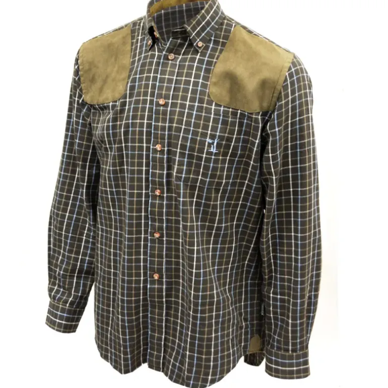Chemise Percussion Sologne 100% coton marron taille S à 3XL