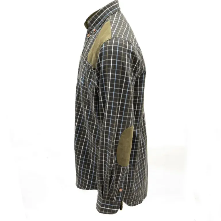 Chemise Percussion Sologne 100% coton marron taille S à 3XL