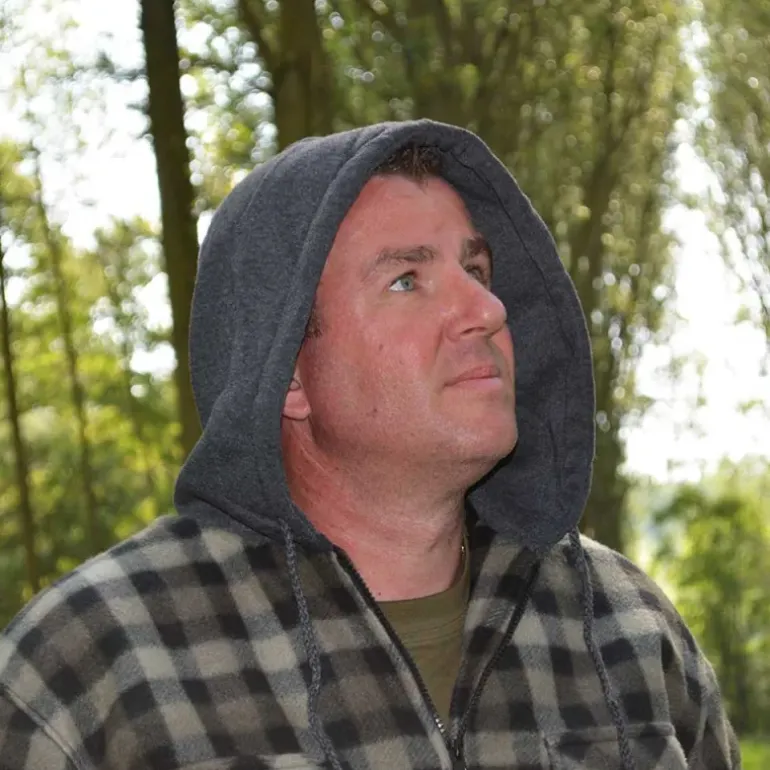Chemise polaire à capuche 4 poches sherpa marron/rouge M à 3XL
