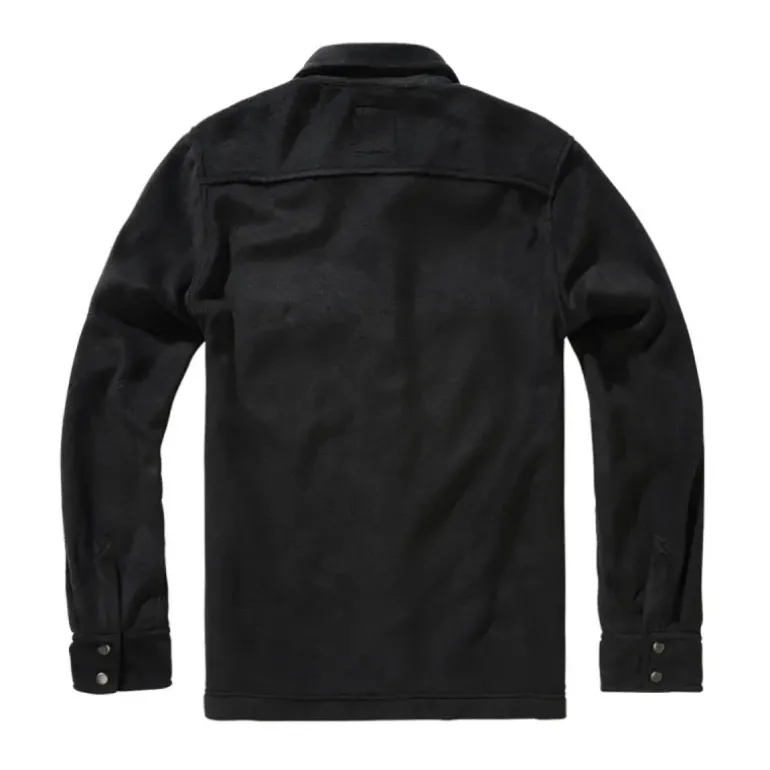 Chemise polaire homme Jeff Brandit® noire - Manches longues