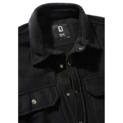 Chemise polaire homme Jeff Brandit® noire - Manches longues