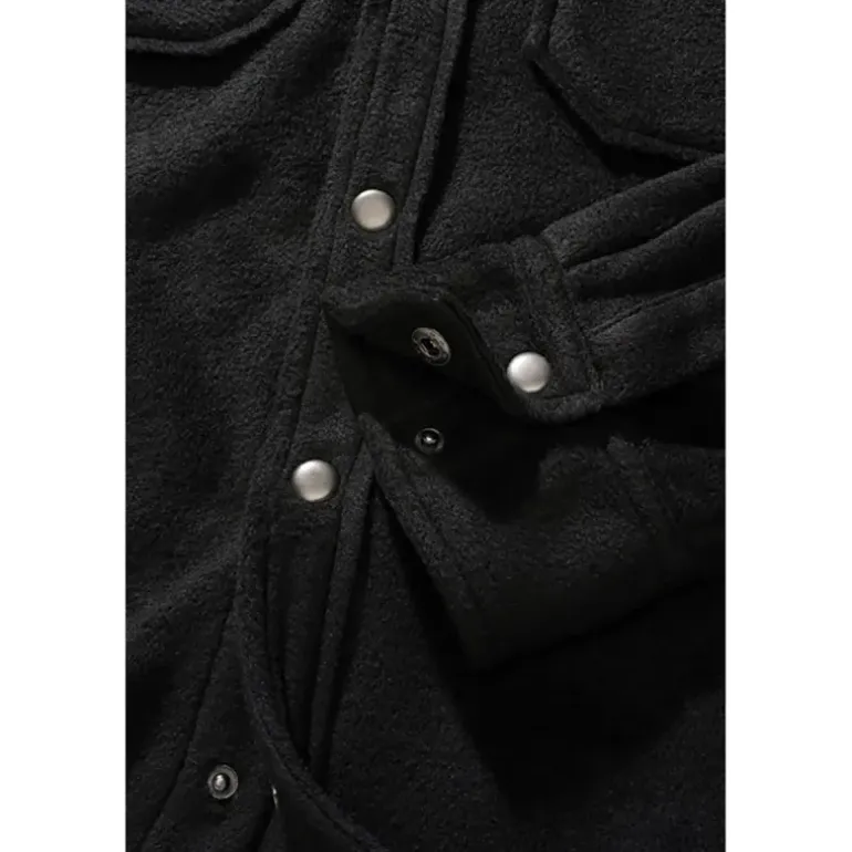 Chemise polaire homme Jeff Brandit® noire - Manches longues