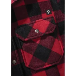 Chemise polaire homme Jeff Brandit® - Rouge et noire - Manches longues