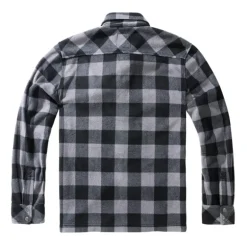 Chemise polaire homme manches longues Jeff Brandit® - Gris et noir