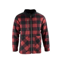 Chemise polaire matelassée homme rouge LMA® - Manches longues - 390 g/m²