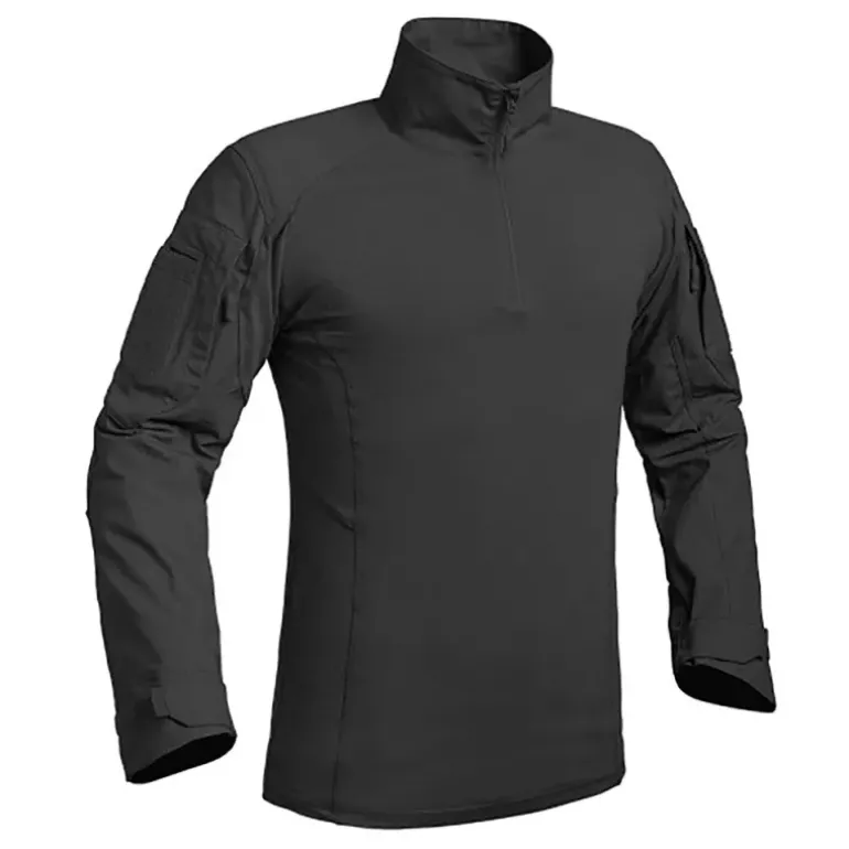 Chemise Ubas Fighter col montant zip coton polyester noir M à 3XL