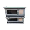 Clapier en bois 2 étages pour lapins - Gris - 91,5 x 45 x 81,4 cm