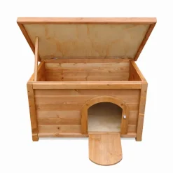 Clapier en bois d'épicéa pour lapin - 60x40x40 cm - Naturel