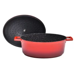 Cocotte en fonte aluminium ovale rouge 4 L