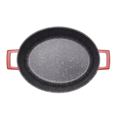 Cocotte en fonte aluminium ovale rouge 4 L