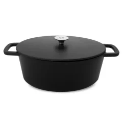 Cocotte en fonte d'aluminium noire diam.20cm + couvercle