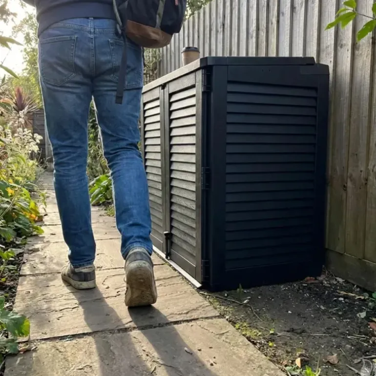 Coffre de jardin avec 2 portes verrouillable 117 x 74 x 110 cm