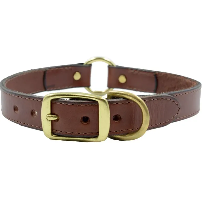 Collier cuir noisette ou chocolat 4 tailles