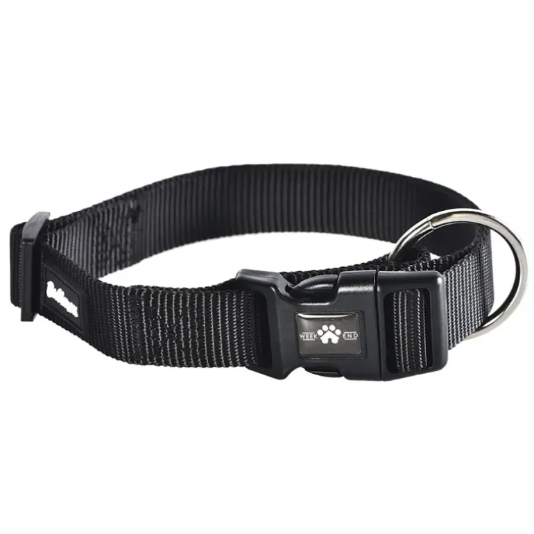 Collier en nylon noir ajustable 45-65 cm
