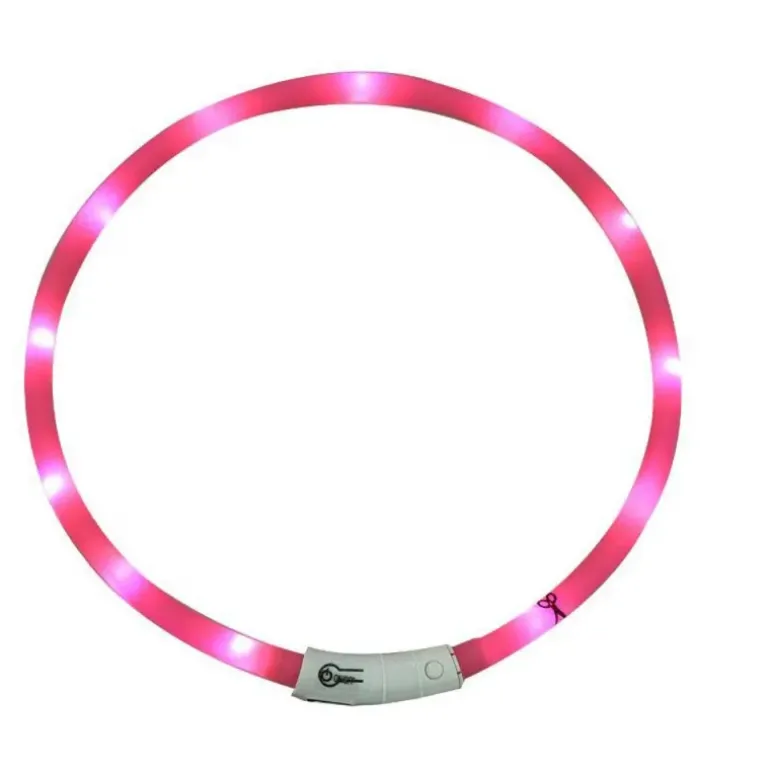 Collier Lumineux Rose Réglable 20-70 cm - Visibilité 500m