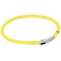 Collier pour chien jaune à LED rechargeable USB