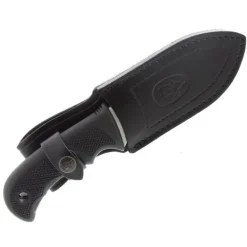 Couteau à dépecer Bisonte manche gomme noir lame acier inox 11cm