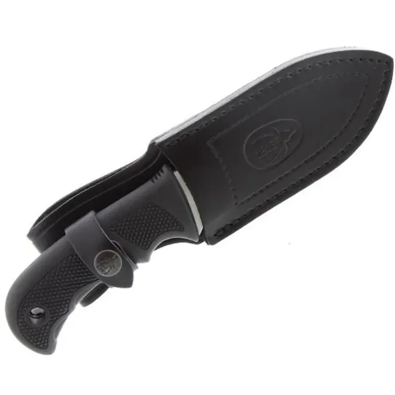 Couteau à dépecer Bisonte manche gomme noir lame acier inox 11cm