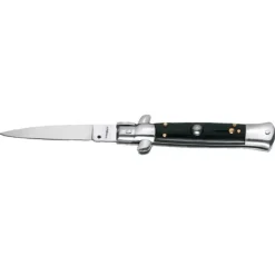 Couteau automatique Sicilian - Manche Pakkawood Noir - Lame 8,2 cm en acier 440A