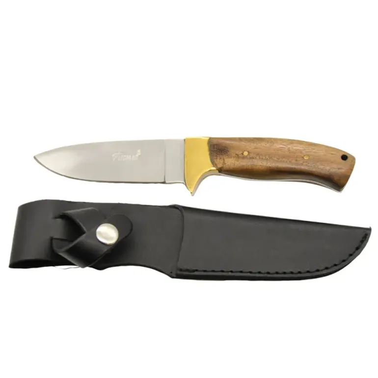 Couteau Aventurier 24 cm inox avec étui cuir – manche bois