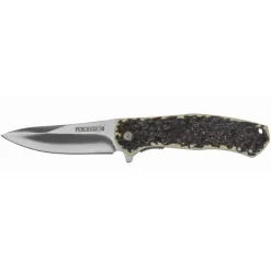 Couteau chasse pliant lame acier inox 9cm manche imitation corne
