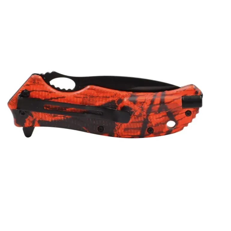 Couteau de chasse pliant lame acier inox 9cm Kamo blaze orange