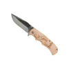 Couteau de poche lame acier inox 8,8cm manche bois gravé chasse