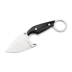 Couteau Enki - Lame Drop Point 5,8 cm en Acier 440B avec Manche Micarta Noir