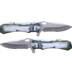 Couteau Tactique 3D Grip Pêcheur Lame Inox 7,9cm Manche Alu 19,4cm
