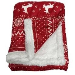 Couverture Noël Sherpa Rouge 100x75cm