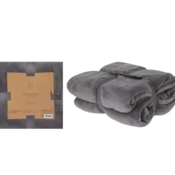 Couverture polaire coral gris 180x230 cm douce et chaude