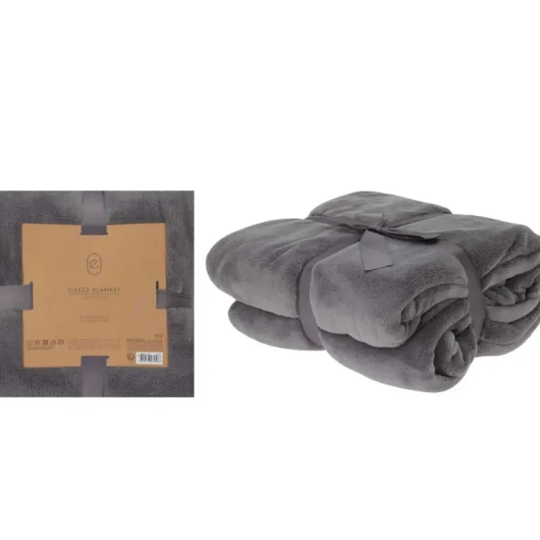Couverture polaire coral gris 180x230 cm douce et chaude