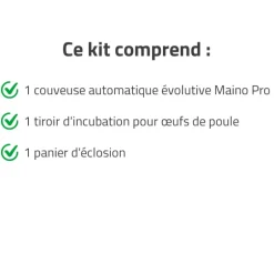 Couveuse + 1 Tiroir de caille à poule + 1 Panier d'éclosion