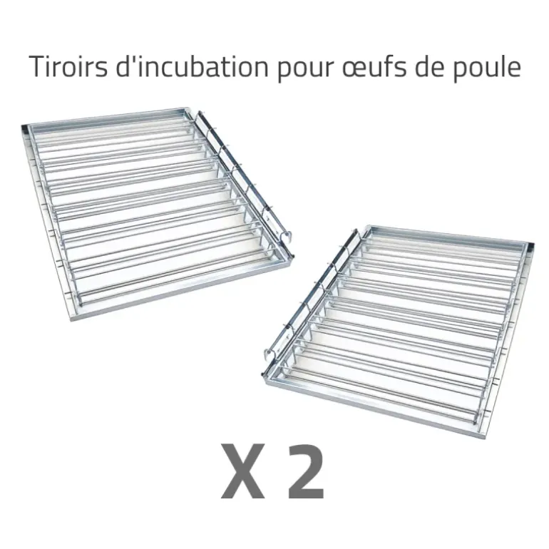 Couveuse + 2 Tiroirs de caille à poule + 1 Panier d'éclosion + 1 Kit humidification