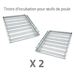 Couveuse + 2 Tiroirs de caille à poule + 2 Paniers d'éclosion