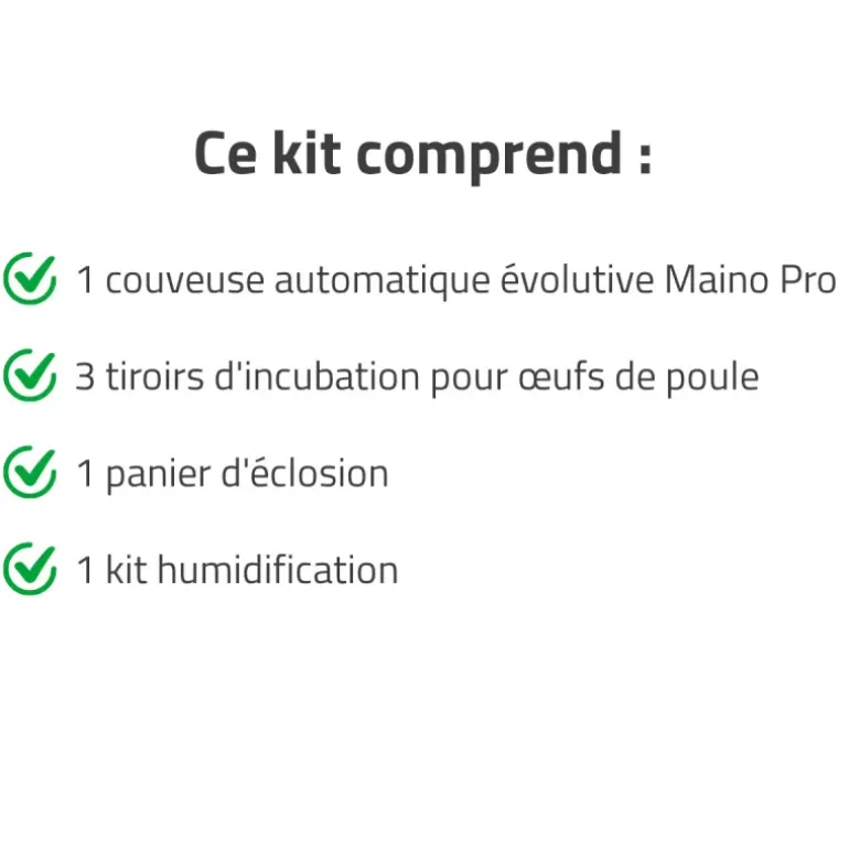 Couveuse + 3 Tiroirs de caille à poule + 1 Panier d'éclosion + 1 Kit humidification